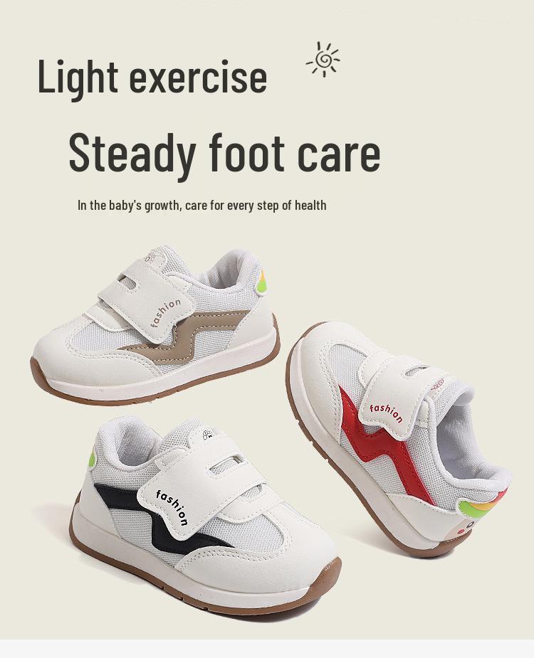 Baby Walking Shoes with Magic Tape, Soft Sole, Breathable Mesh for Spring and Autumn, Non-Slip Unisex Sneakers for Toddlers
