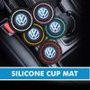 OPQ1 For Volkswagen VW Car Coasters Water Cup Slots Non-Slip Mat Waterproof Drink Pad Scirocco Passat Polo B5 B6 B7 CC Tiguan Sharan