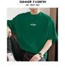 Men's Summer Heavyweight Pure Cotton Crew Neck T-shirt, 260g, Short Sleeve, Loose Fit