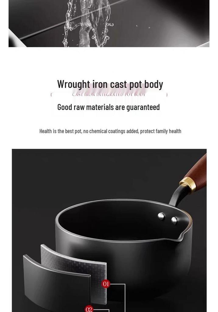 Special Deepened Non-Stick Frying Pan: Perfect for Hot Oil, Eggs, Baby Food & More; Multi-Functional Small Iron Milk Pot