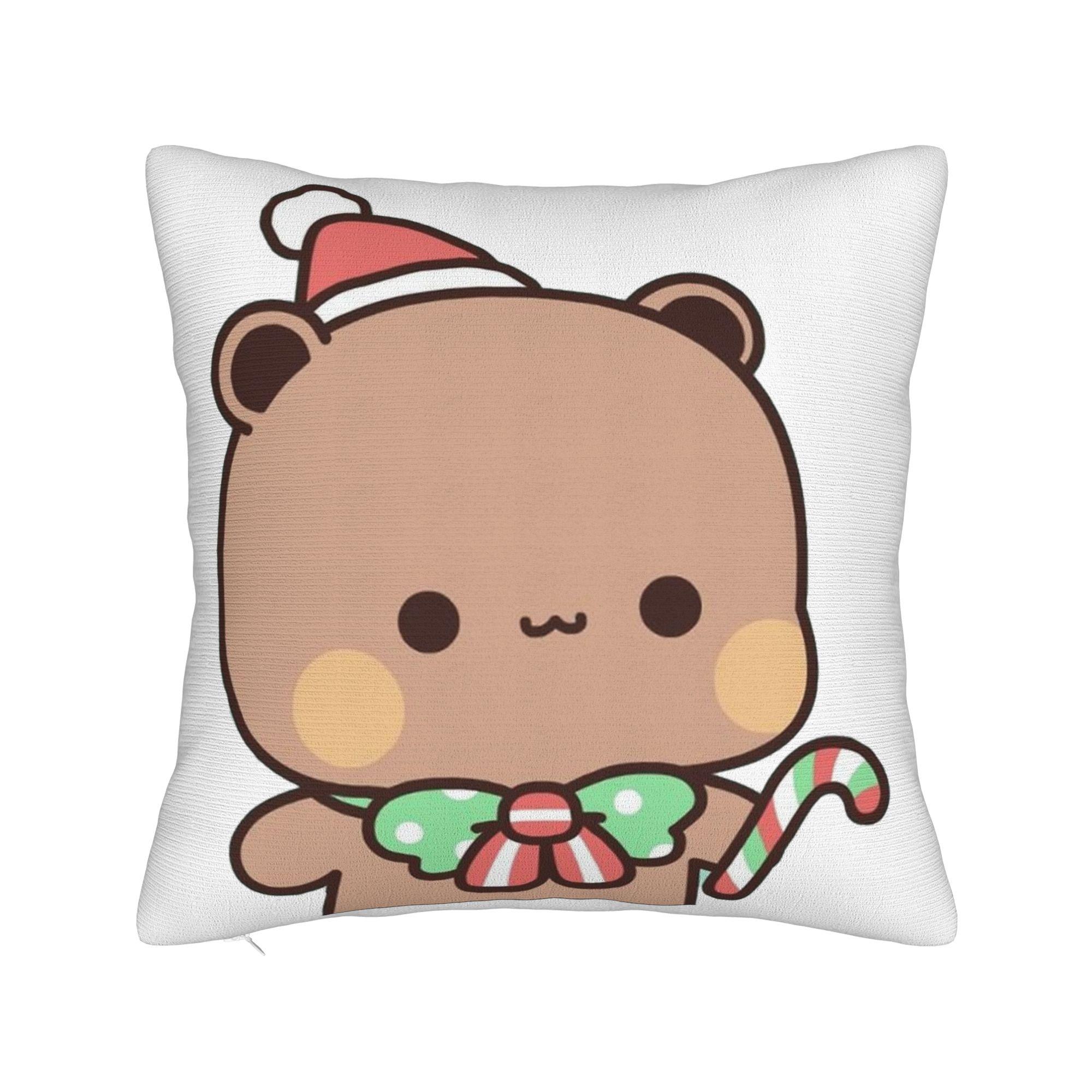Bubu and Dudu Pillowcase Doublesided Printing Cushion Cover Decorations Merry Christmas Pillow Case Cover Seat Zippered 30x30cm 12x12in