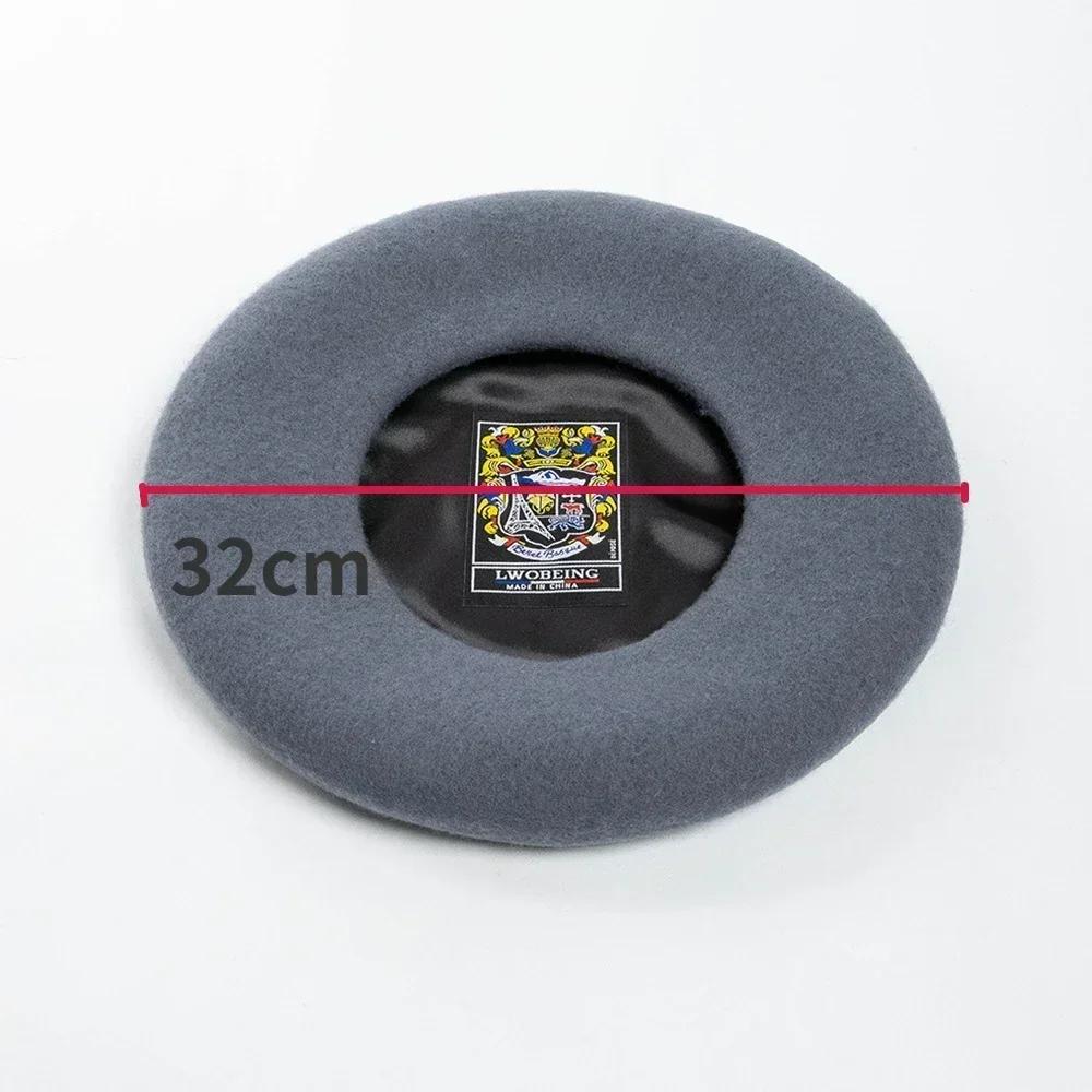 New Big Size L58-60cm Women Men 100% Wool Berets Autumn Winter Oversized 32cm Painter Beret Large Size Female Warm Walking Cap