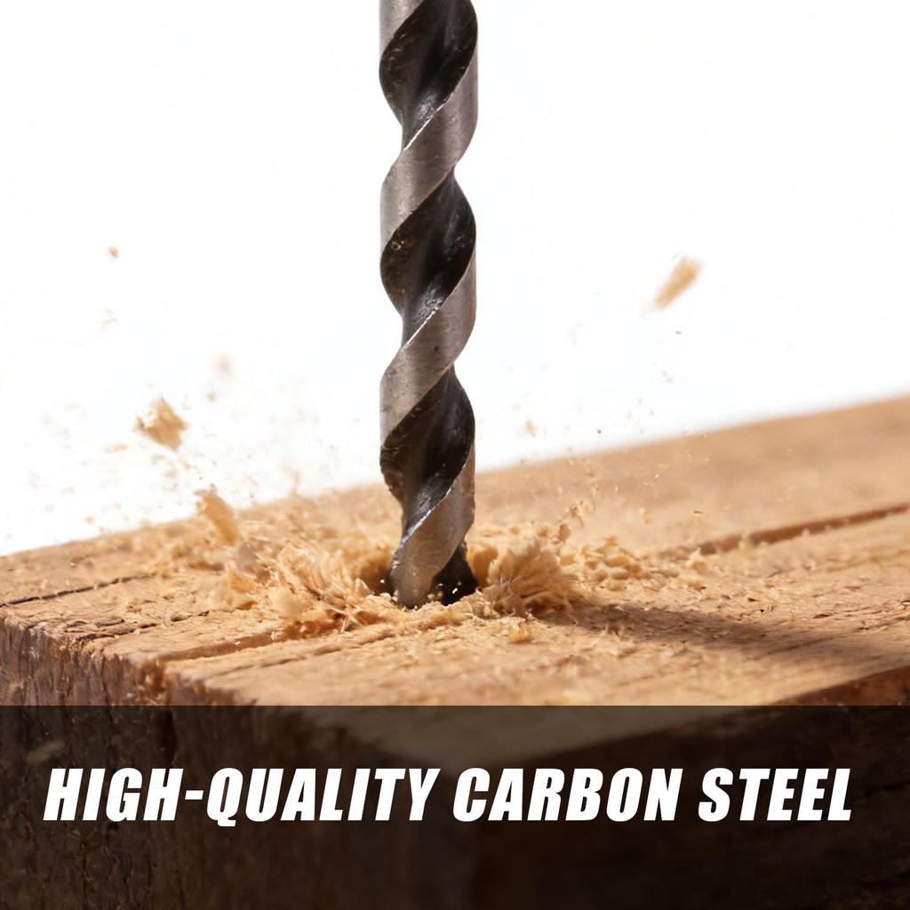 1/3x Extended Auger Drill Bit for Wood Door Lock Reaming Carbon Steel Hexagonal Handle Deep Hole Spindle Drill Bits 6/8/10/12mm