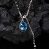 S925 Sterling Silver Natural Topaz Pendant Colored Treasure Necklace Women'S Small Premium Sense Exquisite Versatile Light Luxury Clavicle Neck Chain