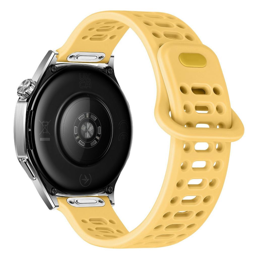 For Samsung Galaxy Watch7 44mm / 40mm Silicone Watch Band 20mm Quick Release Button Hollow Reverse Buckle Wrist Strap