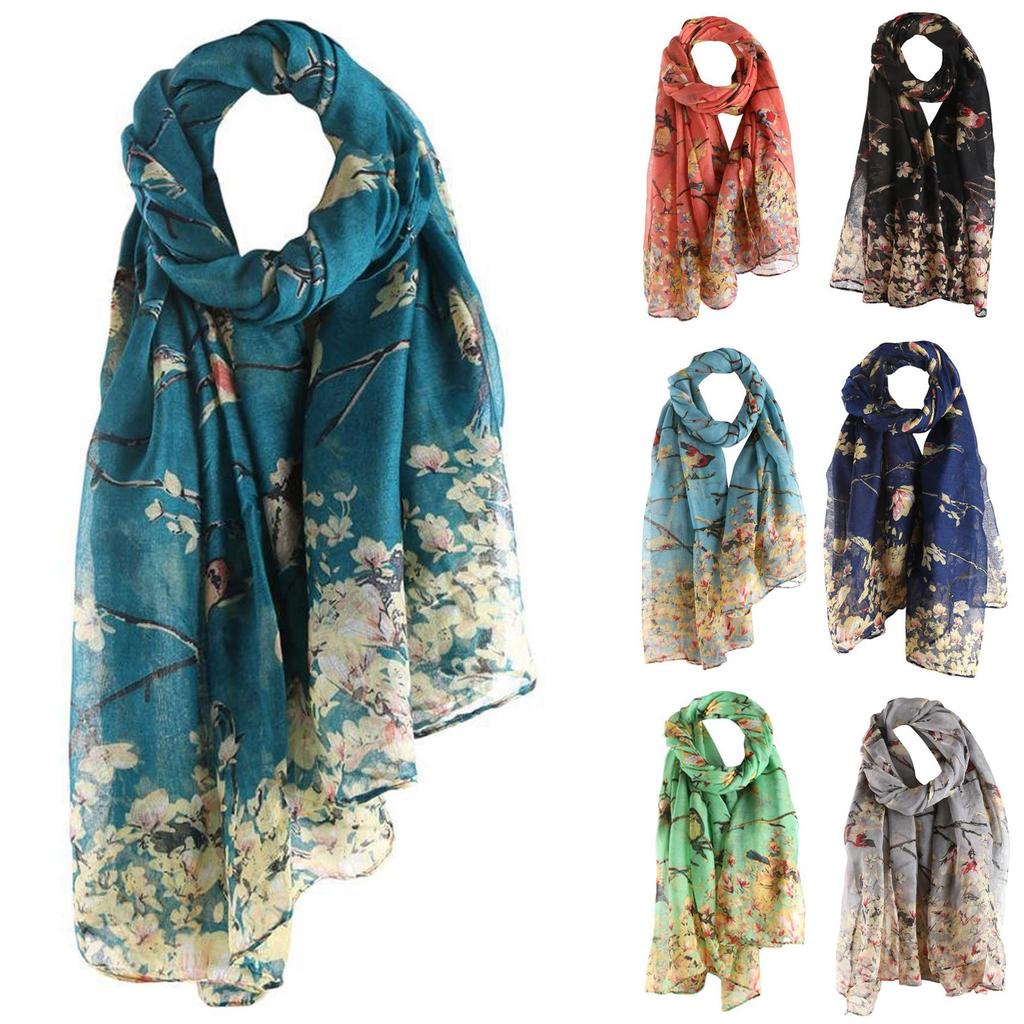 Women Printed Long Scarf Warm Wrap Shawl