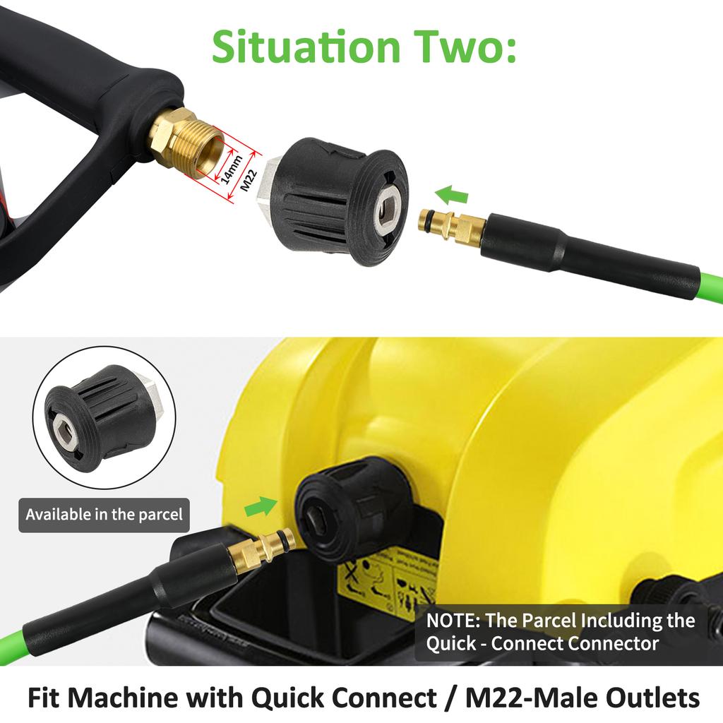 15m/50ft Pressure Washer Replacement Hose Super Flexible Hose 2900 PSI Kink Resistant Hose for Karcher K2-K7 Quick Connector
