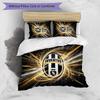 Juventus FC Pattern Printed 3PCS Bedding Set Soft Skin-Friendly Washable Duvet Cover & Pillowcases Set All Season Bedroom