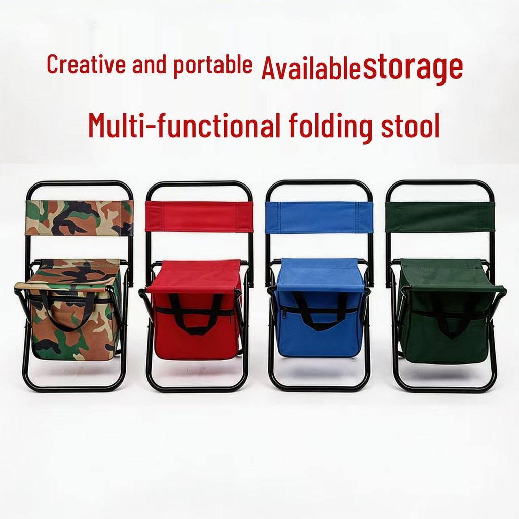 Multi-functional Camping Storage Bag with Backrest - Picnic & Fishing Folding Chair