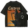 Retro Washed T Shirt Boho Crescent Moon Lunar Moth Flower Graphic Oversize T Shirt Casual Loose Streetwear Daily Wear