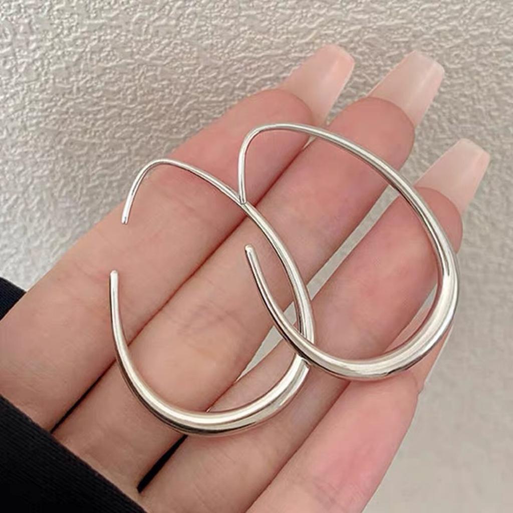 New design sense simple temperament oval water drop earrings women, exaggerated Internet celebrity fashion high sense earrings earrings