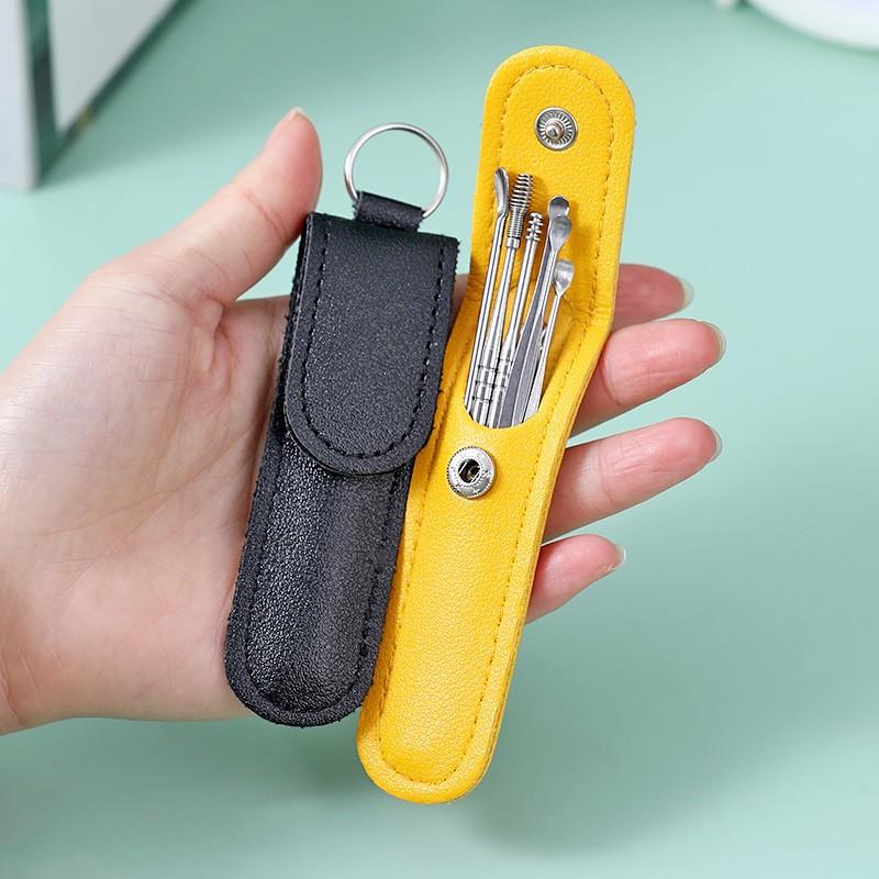 6 bucăți/set Curățător de urechi Culegători de ceară pentru urechi Kit de îndepărtare a ceară de îndepărtare a urechilor din oțel inoxidabil Kit de piercing pentru chiuretă pentru ceară de urechi Instrumente de îngrijire a urechilor