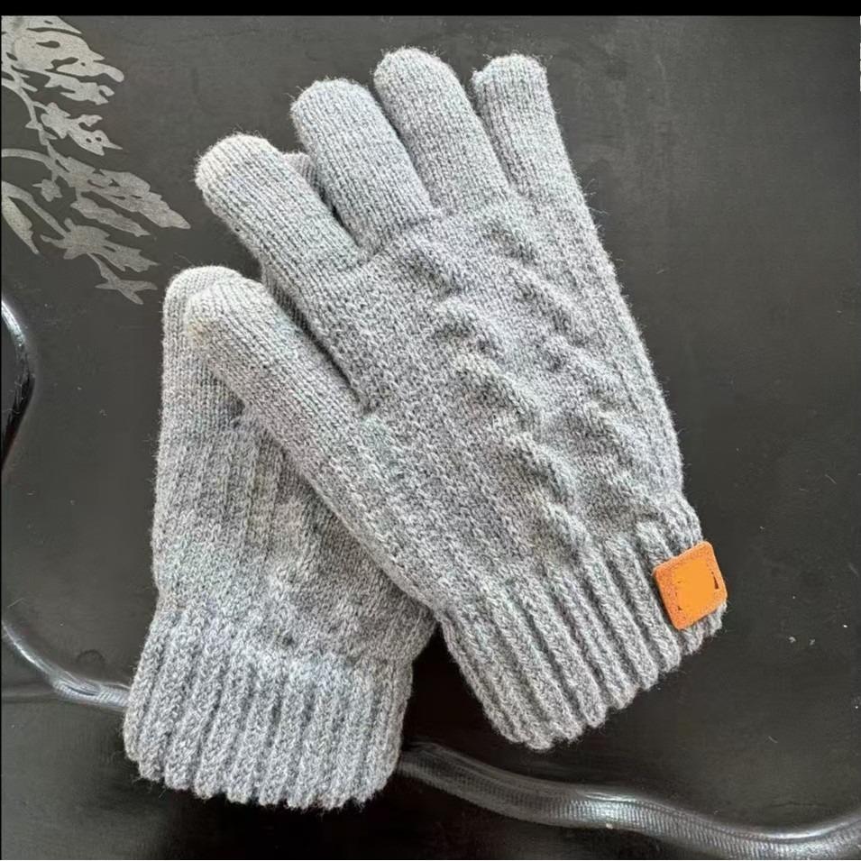 

Осенне-зимние вязаные перчатки для мужчин и женщин в корейском стиле, утолщенные шерстяные перчатки, теплые и бархатистые, велосипедные перчатки с пальцами One Size