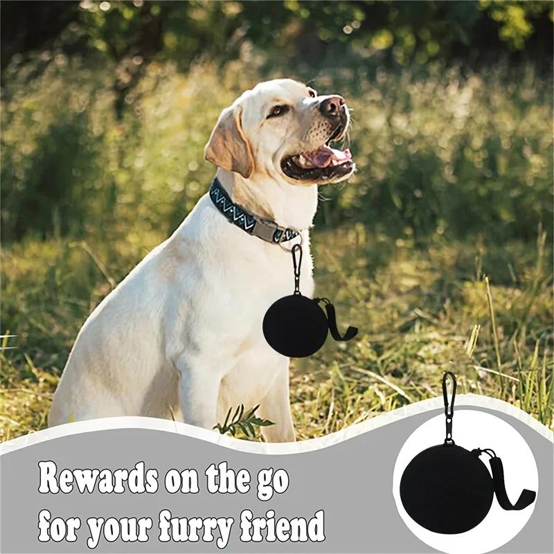 1Pc Silicone Pet Treat Pouch, Portable Travel Training Bag Round Silicone Snack Bag for Dogs and Cats Pet accessories