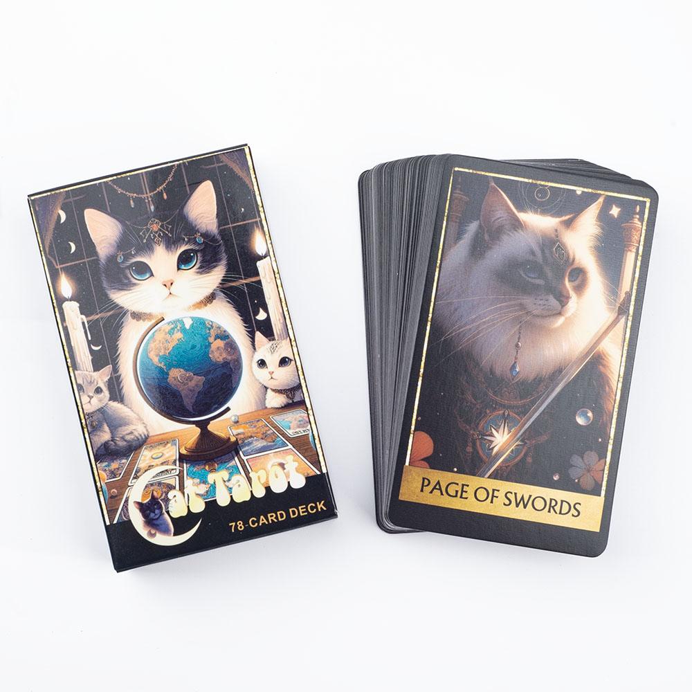 Cat Tarot 78 Card Deck English Version Board Game Divination Tools for Fun Fortune Telling Cards
