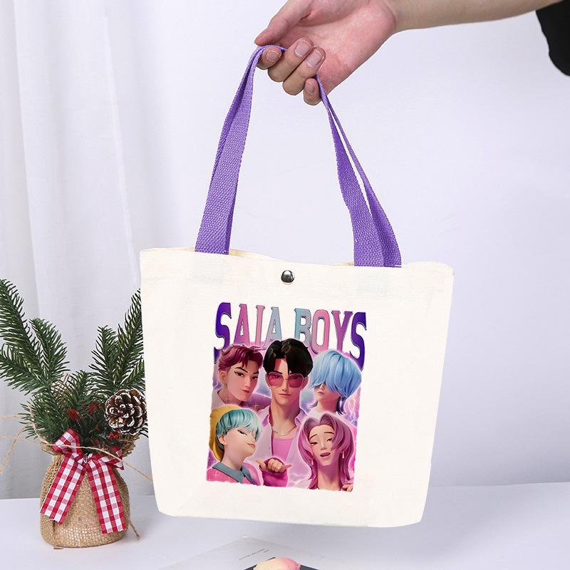 K-Pop Anime Cartoon Printed Student Fashion Casual Canvas Bag Going Out High Value Portable Shoulder Bag