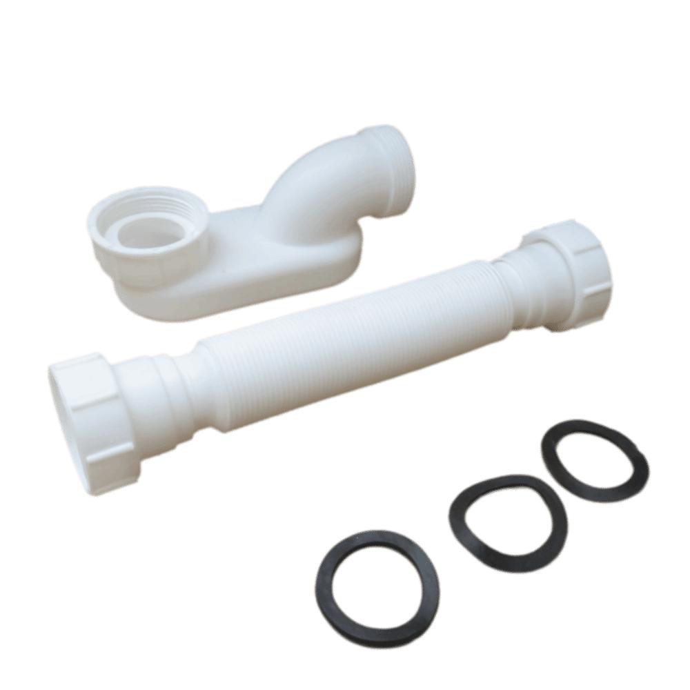 Verstellbares Abflussrohr Flexibler Flacher S-Bogen Langlebiger Freistehender Wannenabfluss Badewanne Dusche
