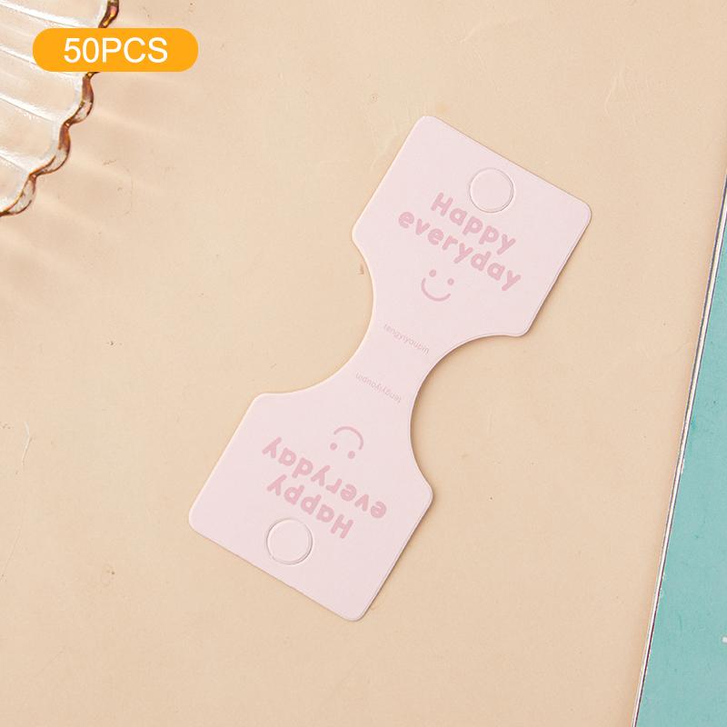 50Pcs Colored Letters Fold Packing Cardboard Display Cards For Handmade Necklace Headwear Hairband Jewelry Display Tag Cards