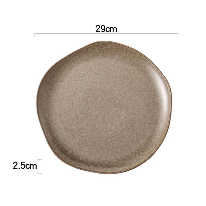 Vintage Ceramic Dinner Plate Creative Irregular Dessert Plate Snack Plate Pasta Sushi Plates Restaurant Specialty Tableware