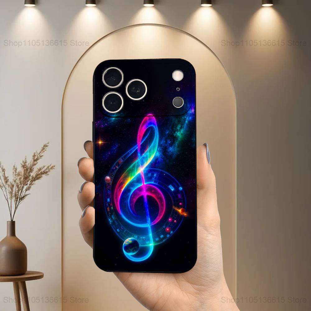 

Treble Clef Art Music Phone Case For iPhone 15,14,13,17,16,12,11,Plus,Pro Max,XS,X,Mini,8,7,XR,SE,Soft Silicone Black iPhone14Plus