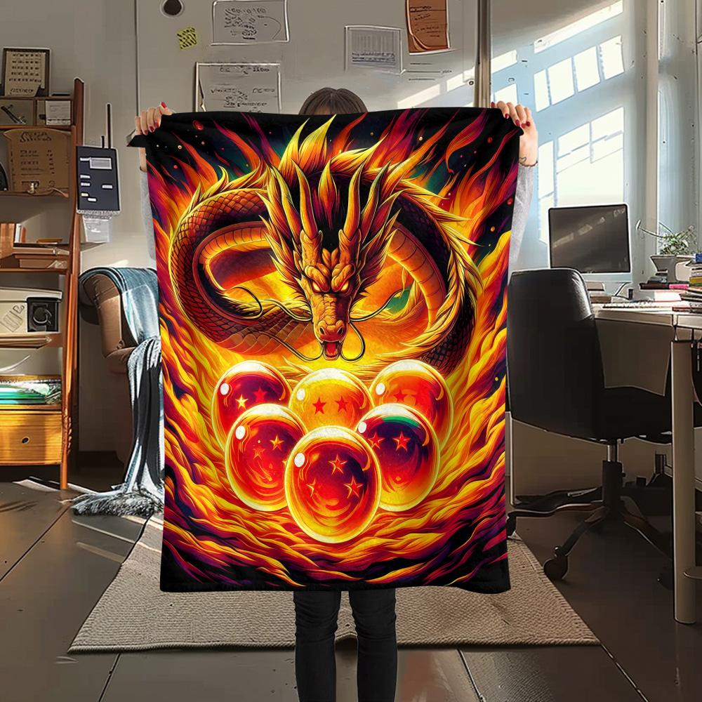 1PC Dragon Ball Super Patterned Flannel Blanket Suitable For All Seasons For Home Decor Warmth And Comfort Gifts Holiday Present