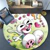 Diddl the Jumping Mouse,Round Area Rug,Carpet Rug for Living Room Bedroom Sofa Playroom Decor,Non-slip Floor Mat