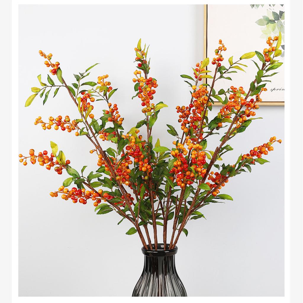 Artificial Fruit Tree Branches High Simulation Lifelike Faux Fruit Bouquet Stems for Home Decor