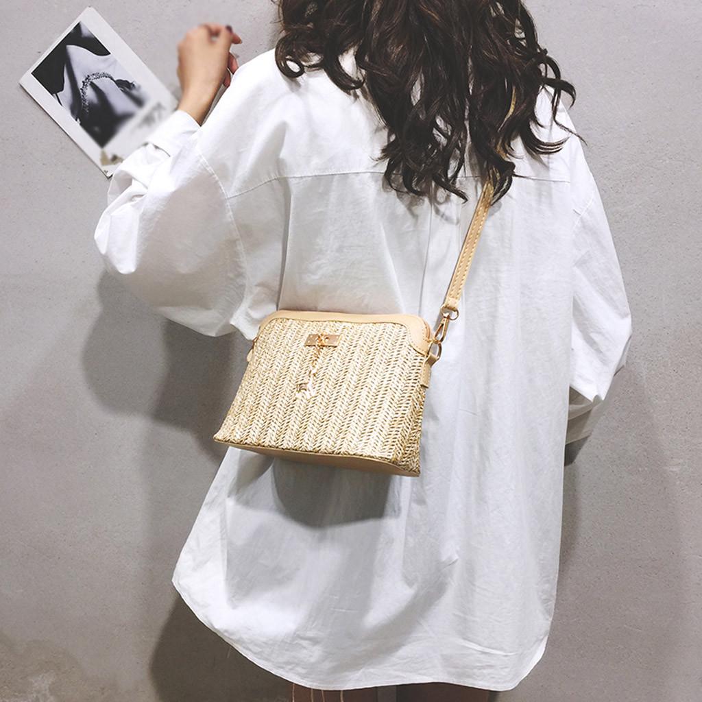 Модная женская тканая сумка-мессенджер с подвеской в ​​виде палевого луча — фото 5