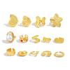 SHIXIN 14pcs/set Bohemian Conch Flower Open Ring for Women Fashion Imitation Pearl Rhinestone Knuckle Ring Set Vacation Jewelry