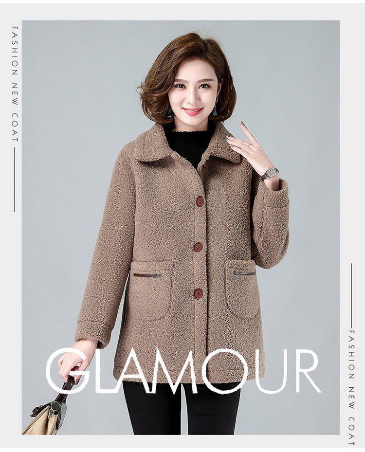 2023 Shearling Coat Women's Mid-Length Thickened Lambswool Fleece