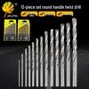 White Titanium-Plated High-Speed Steel Twist Drill Bit Set, 1.5mm-6.5mm, for Electric Drills.
