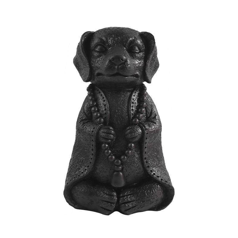 Zen-Welpe Harz-Ornament: Entzückende buddhistische Meditationsgarten-Dekoration