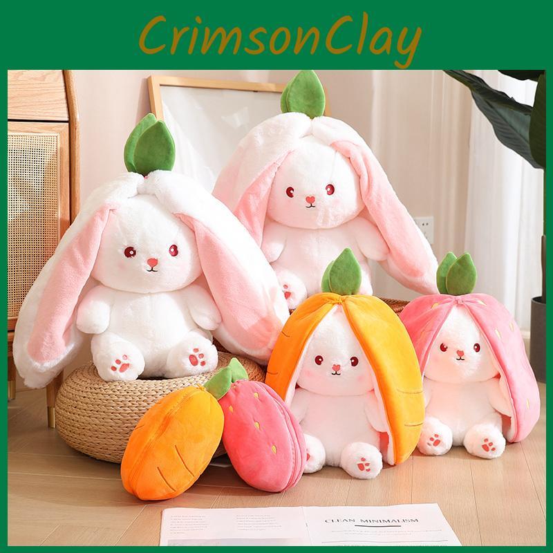 Rabbit Shapeshifting Fruit Plush Toy Stuffed Action Dolls Kids Pillow Throw