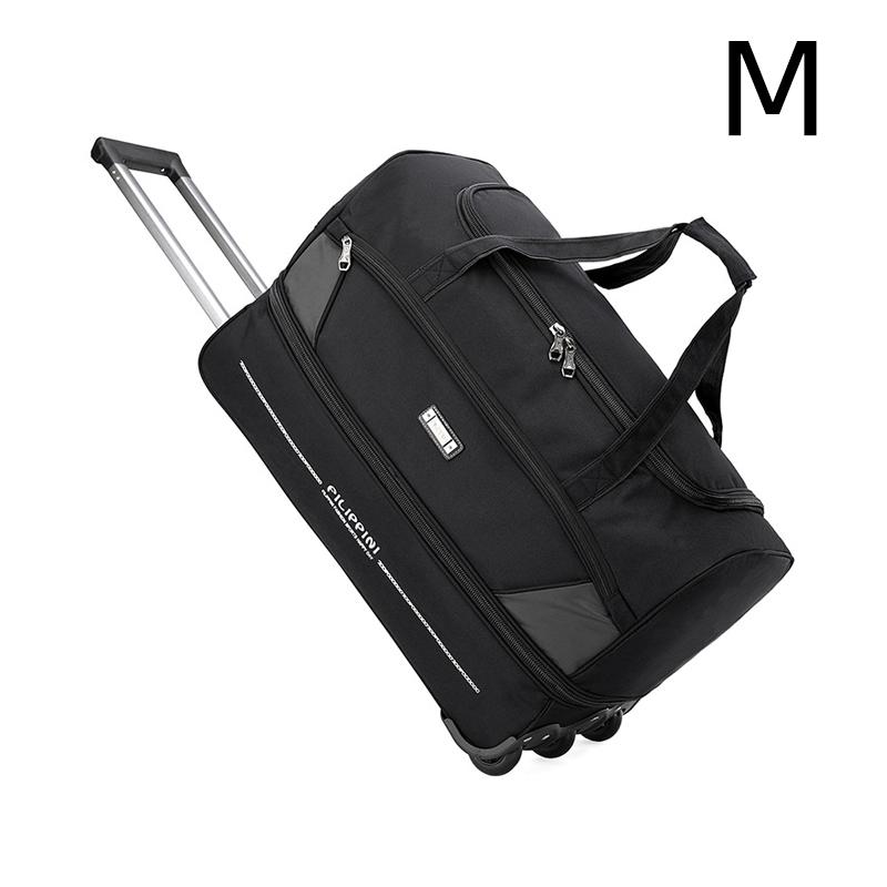 

Дорожная сумка на колесах из ткани Оксфорд Унисекс для выездных путешествий Посадочная деловая сумка Большой вместимости Складная Многофункциональная сумка для хранения M чёрный
