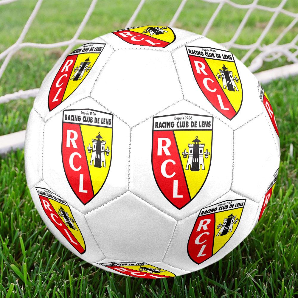 RC Lens Size 5 Soccer Ball, Machine-Stitched PVC, Durable & High Bounce, All Ages Fit, fan merchandise, matches & outdoor use.