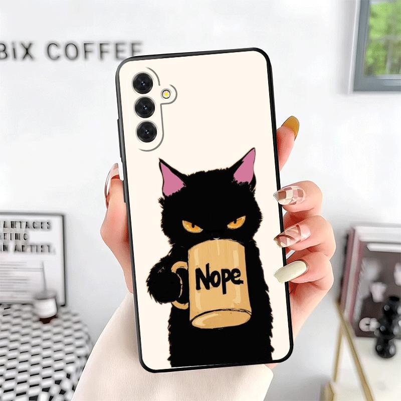 Black Cat Cartoon Cute Soft Phone Case for Samsung A17 A37 A57 A16 A26 A36 A56 A15 A25 A35 A55 A14 A24 A34 A54 A13 A23 A33 A53 A