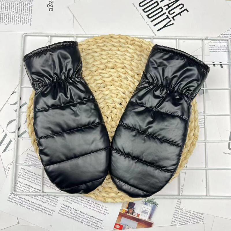 Women Winter Keep Warm Plus Cashmere Full Fingers Mittens Gloves Waterproof Glossy Surface Outdoor Cycling Skiing