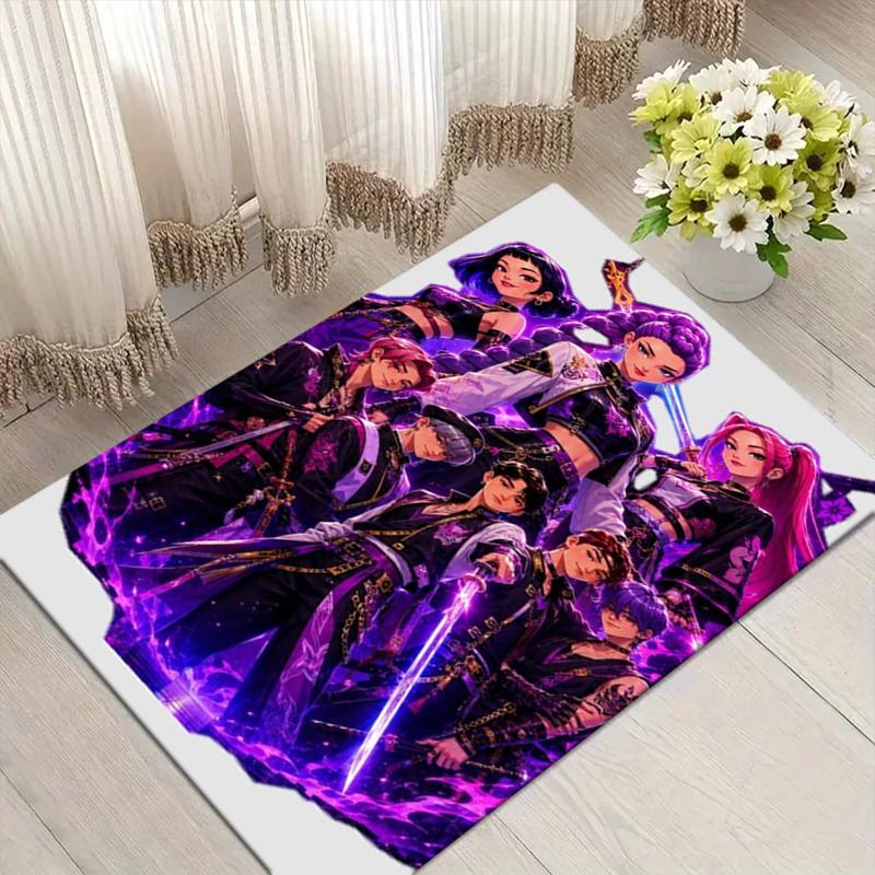 Fantasy Warriors Style Crystal Velvet Rug, Soft Anti‑Slip Crystal Velvet Carpet for Living Room Bedroom Home Decor