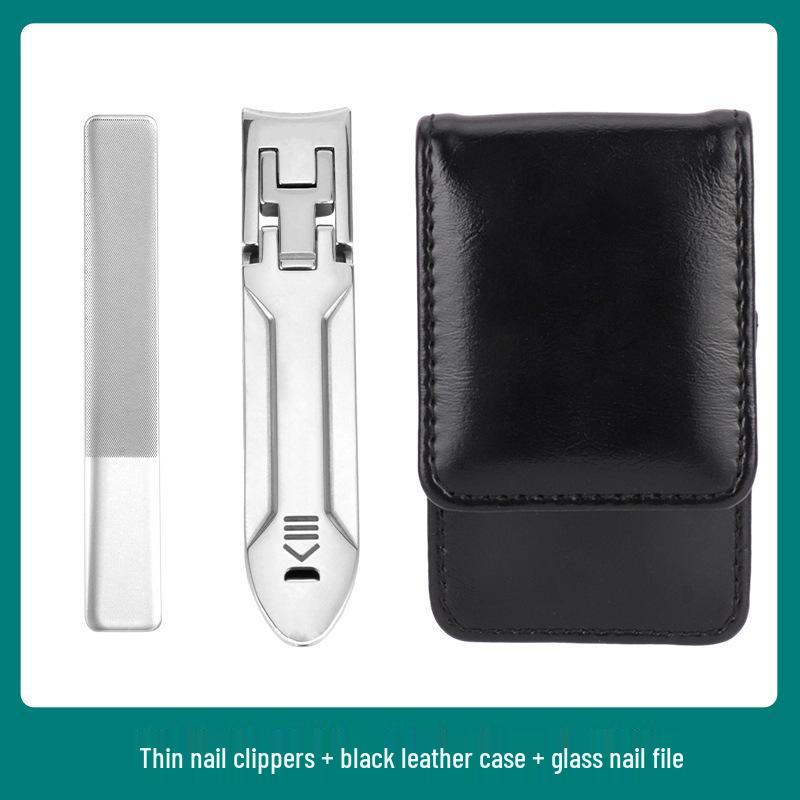 Foldable Stainless Steel Flat-Edge Nail Clippers - Portable Manicure and Toenail Tools.