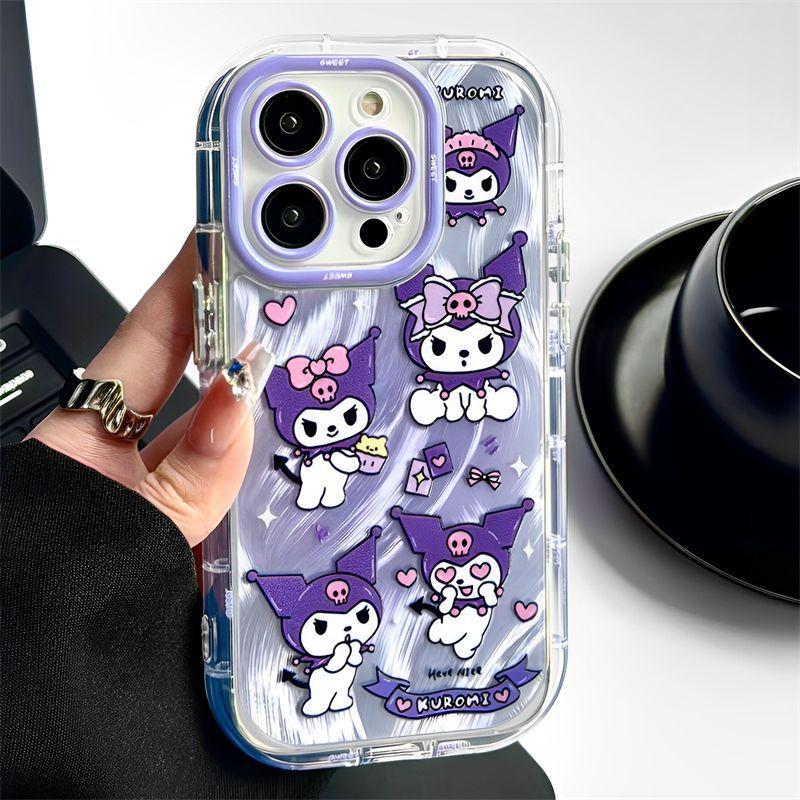 Spring and Summer New Cute Cartoon Suitable for Apple 11Promax Mobile Phone Case 11pro Feather Puff Case IMD Fine Hole