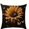 Sunflowers  Butterflies Decorative Pillow Covers Pattern Cushion Cover Suitable For Sofa Bedroom Car Pillow Cover