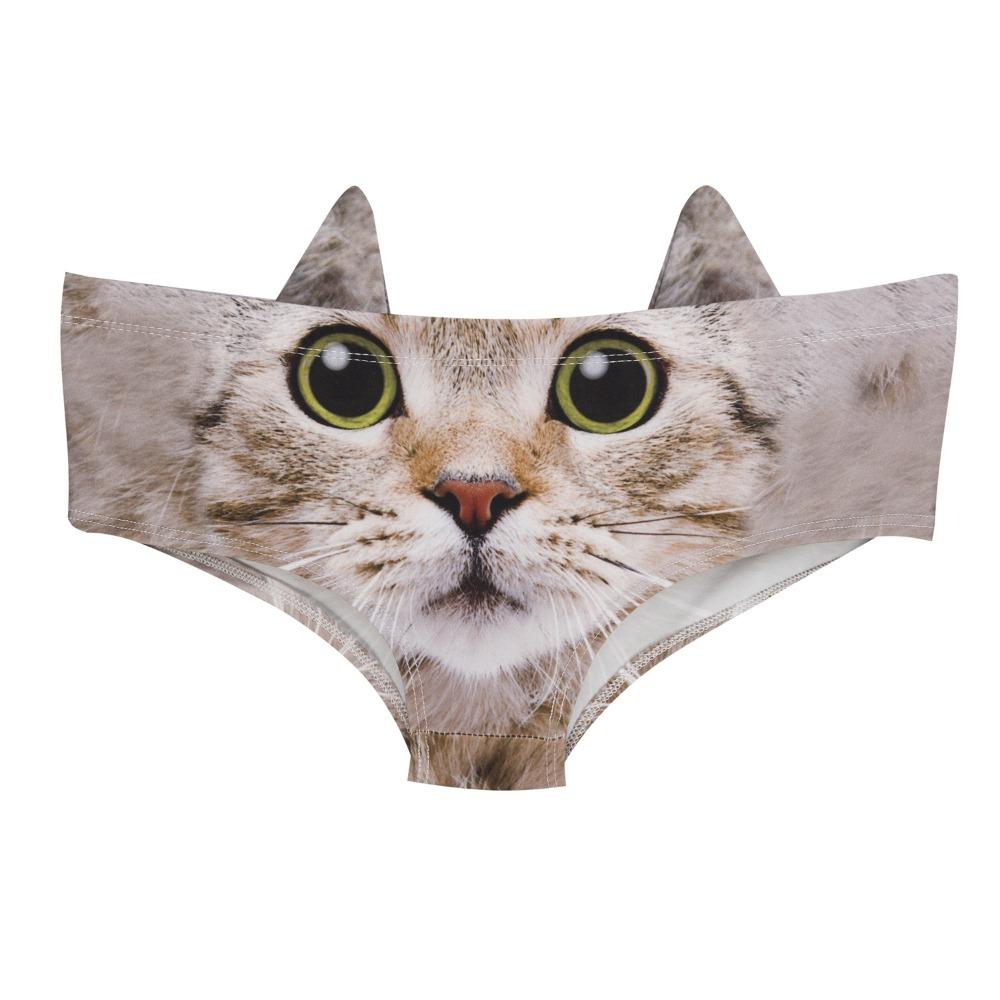 Intimo Donna con Orecchie 3D Stampa Animali Mutandine da Donna Intimo Vita e Fianchi