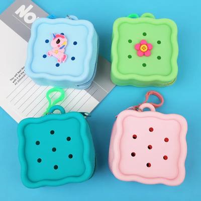 Soft Holes Coin Purse Mini Silicone Card Holder Zipper Storage Bag Women Girls Cute DIY Wallet