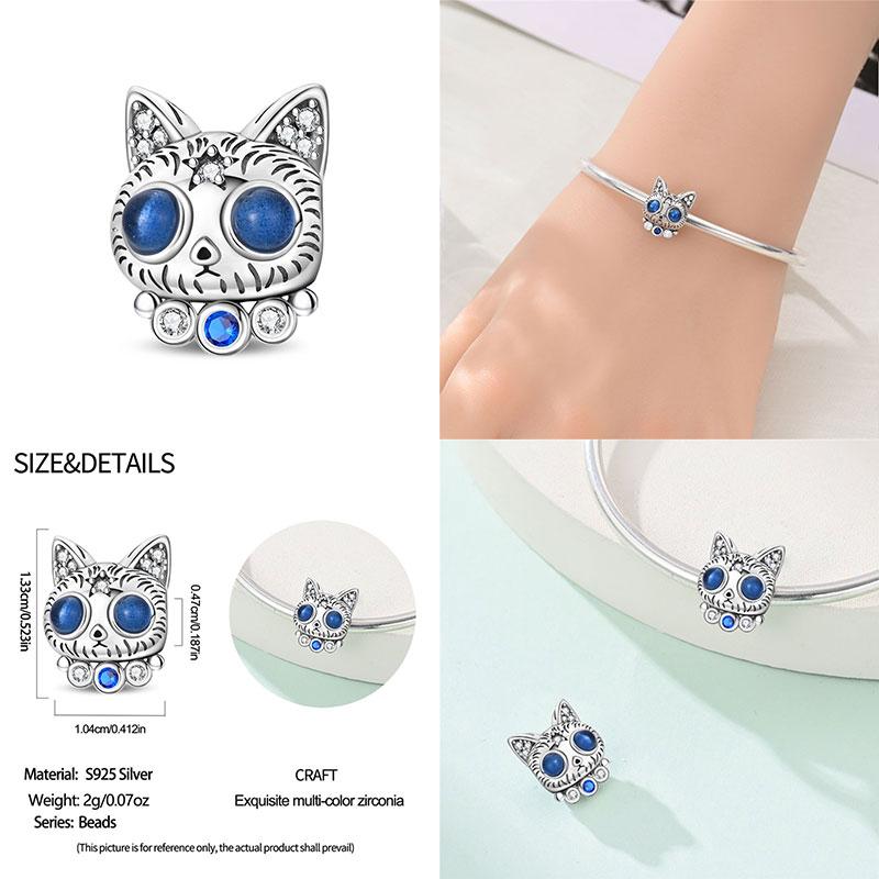 Original 100% Copper White Swan Beaded Cat Series Charms Fit Originalbracelet Diy Jewelry Making Women'S Gift