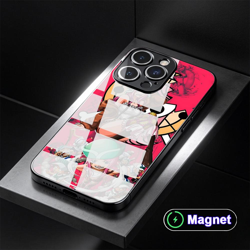 

Jewelry Bonney Glass Magnet Mobile Phone Case for iPhone 17 16 15 14 13 12 11 Air Pro Max Plus Mini Colorful Cover iPhone 13 mini