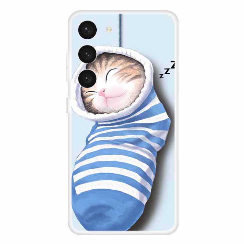 

ТПУ чехол для телефона Samsung Galaxy S23, с печатью узора, тонкий, защитный чехол для телефона Socks and Cat