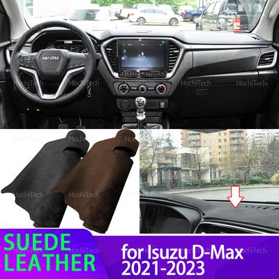 Car Dashmat Dashboard Cover Black/Brown Suede Leather Dash Mat Pad Sunshade Accessorie for Isuzu D-Max DMax D Max