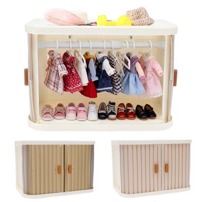 Armoire de Maison de Poupée Armoire à Vêtements de Poupée avec 10 Cintres Meubles de Placard de Princesse pour Fille de Mode pour Barbiesss Cadeau Jouet pour Enfants