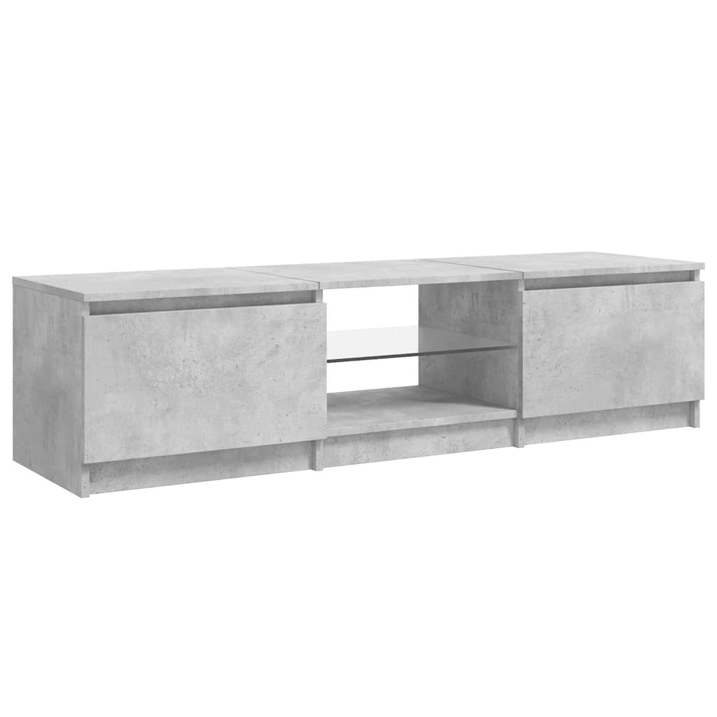 Vidaxl Szafka Pod Tv Z Led, Szarość Betonu, 140X40X35,5 Cm
