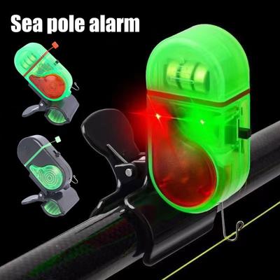 2Pcs Fishing Bite Alarm Lamp with Clip Night Fishing Rod Alert Light Electronic Bite Indicator Strike Sensor LED Lamp Sea Fishing Accessories